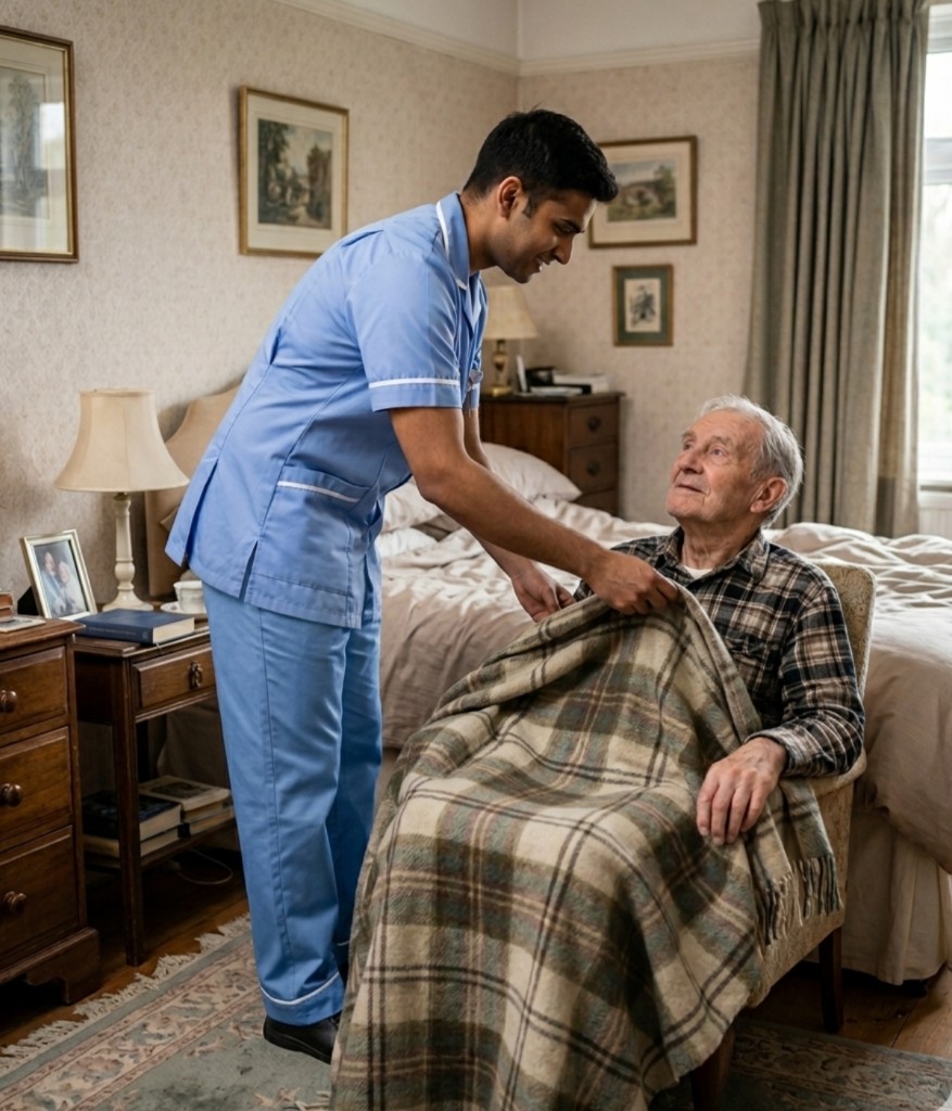 Carer with client